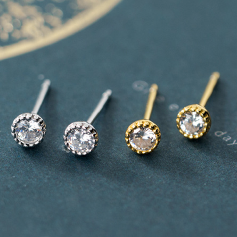 Crystal Circle Stud Earrings