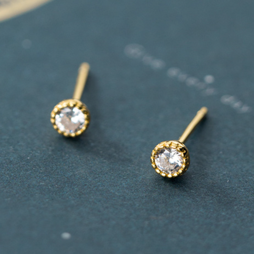 Crystal Circle Stud Earrings