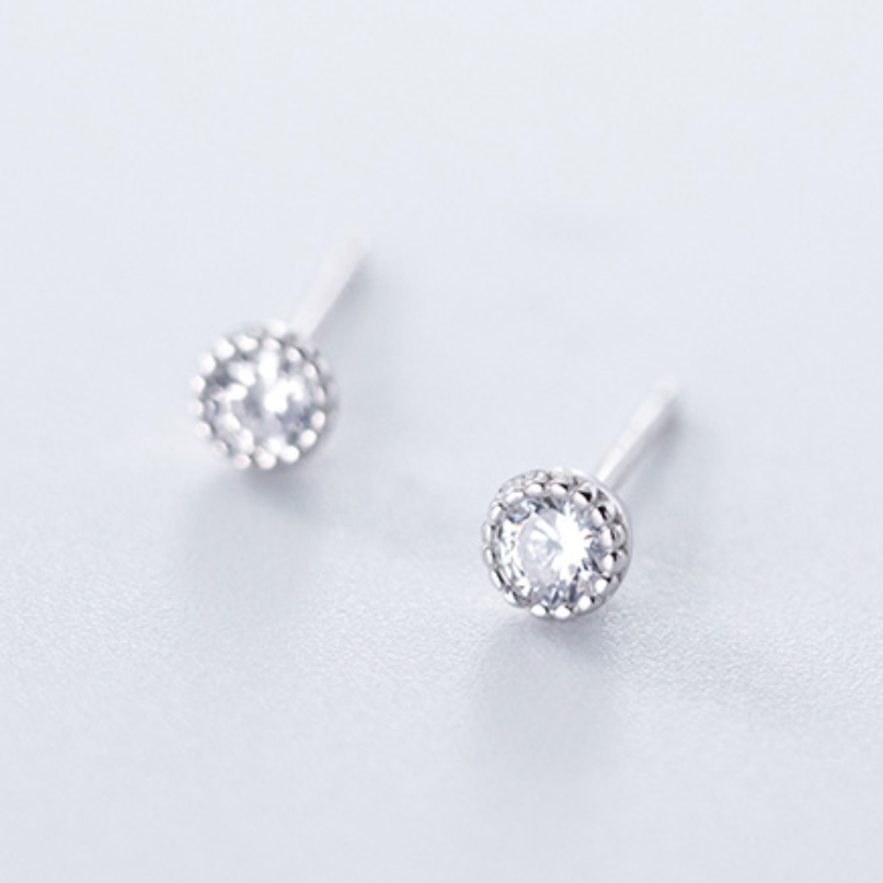 Crystal Circle Stud Earrings