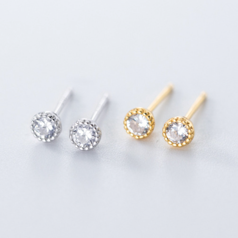 Crystal Circle Stud Earrings