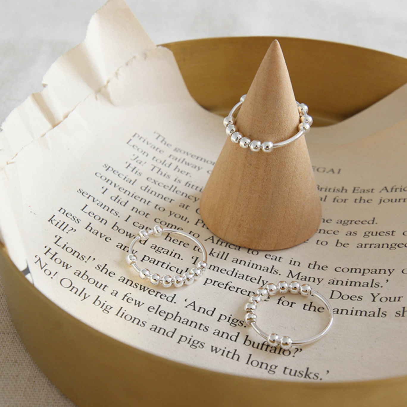 Silver Beaded Ring