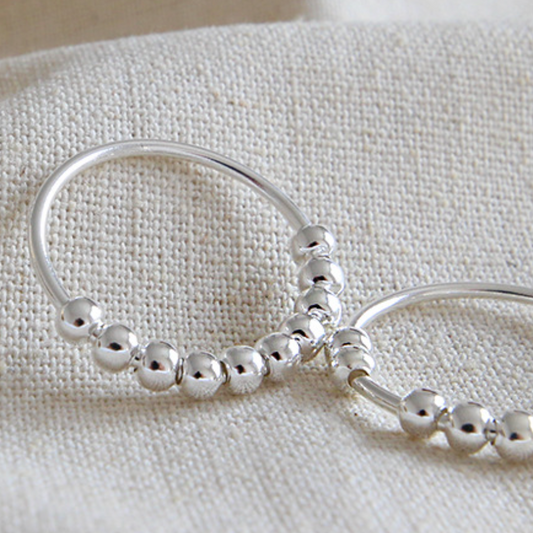 Sliding Silver Bead Ring
