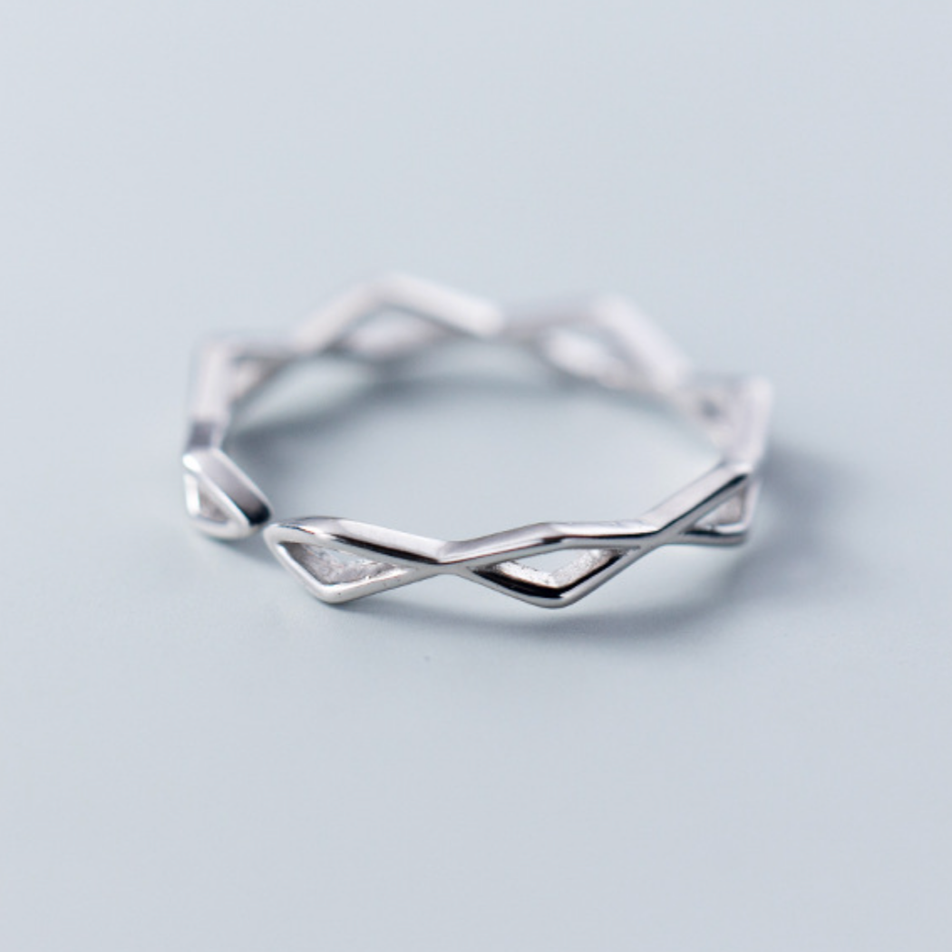 Geometric Band Adjustable Ring
