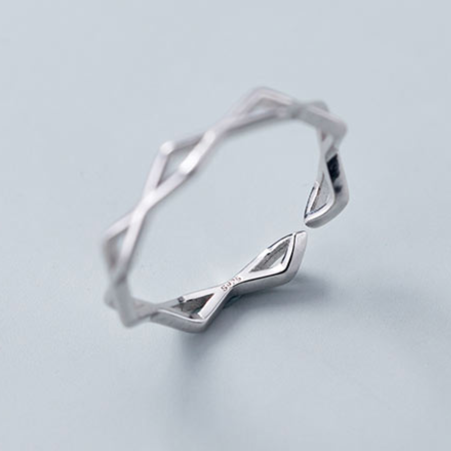 Geometric Band Adjustable Ring