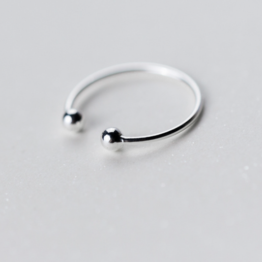 Ball Detail Adjustable Open Ring