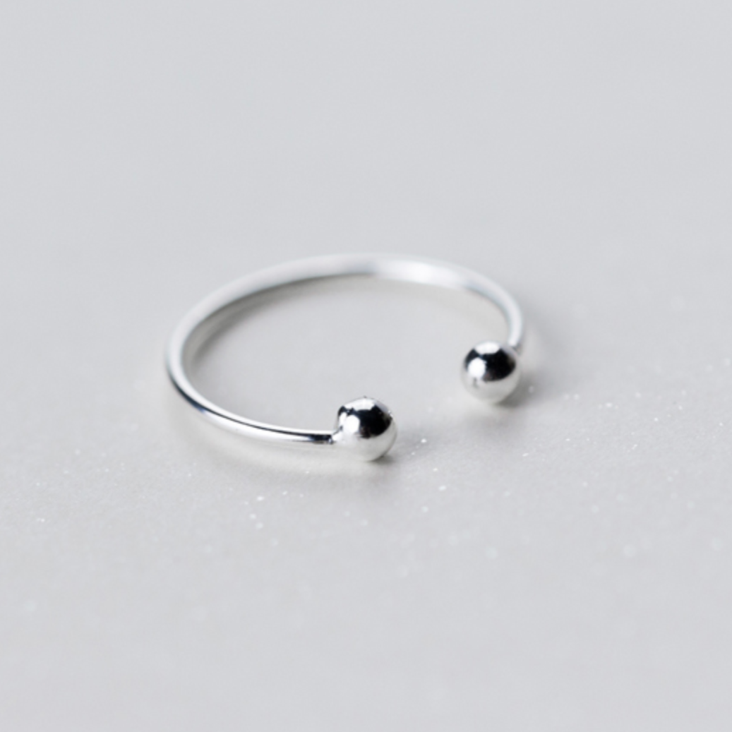 Ball Detail Adjustable Open Ring