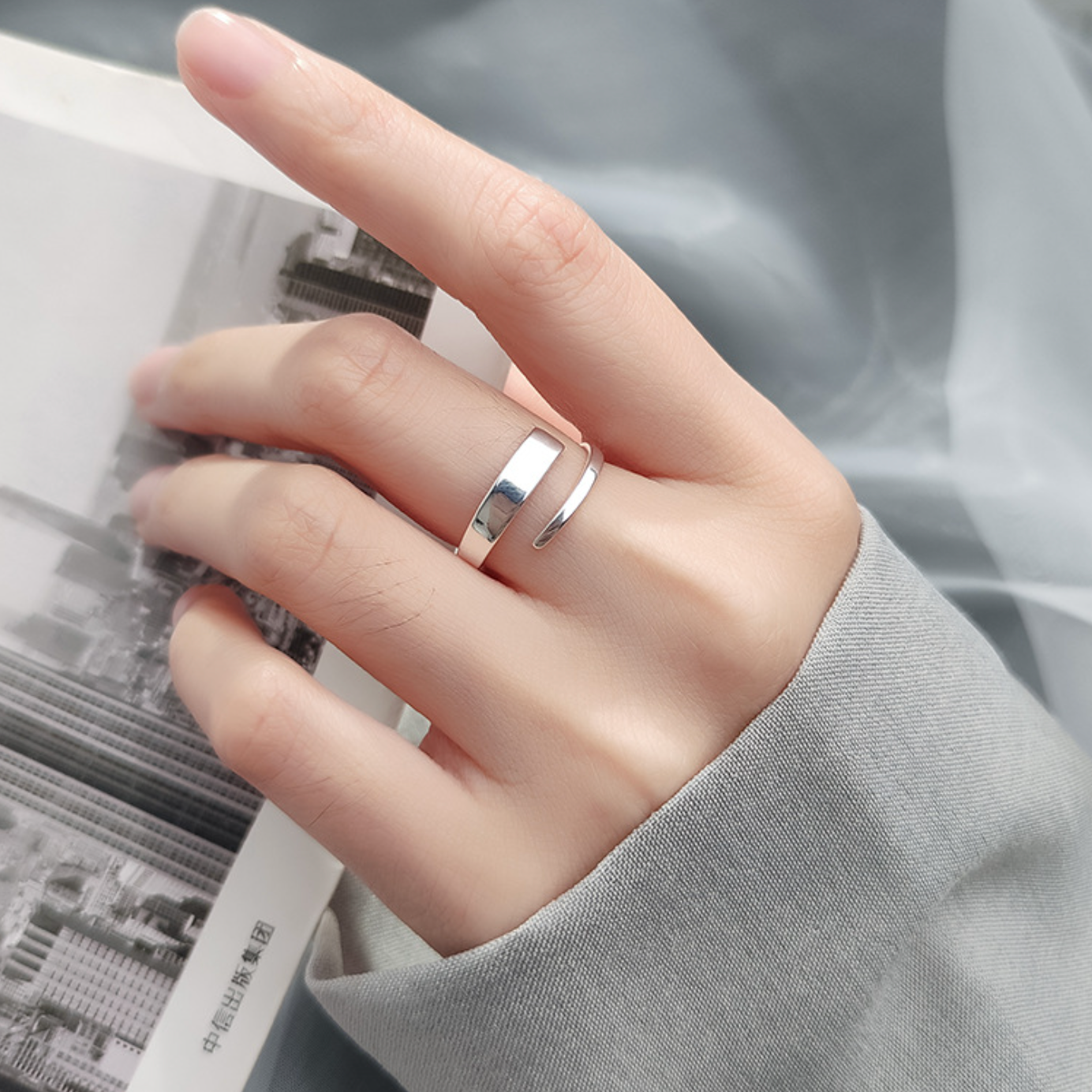 Minimalist Open Spiral Adjustable Ring