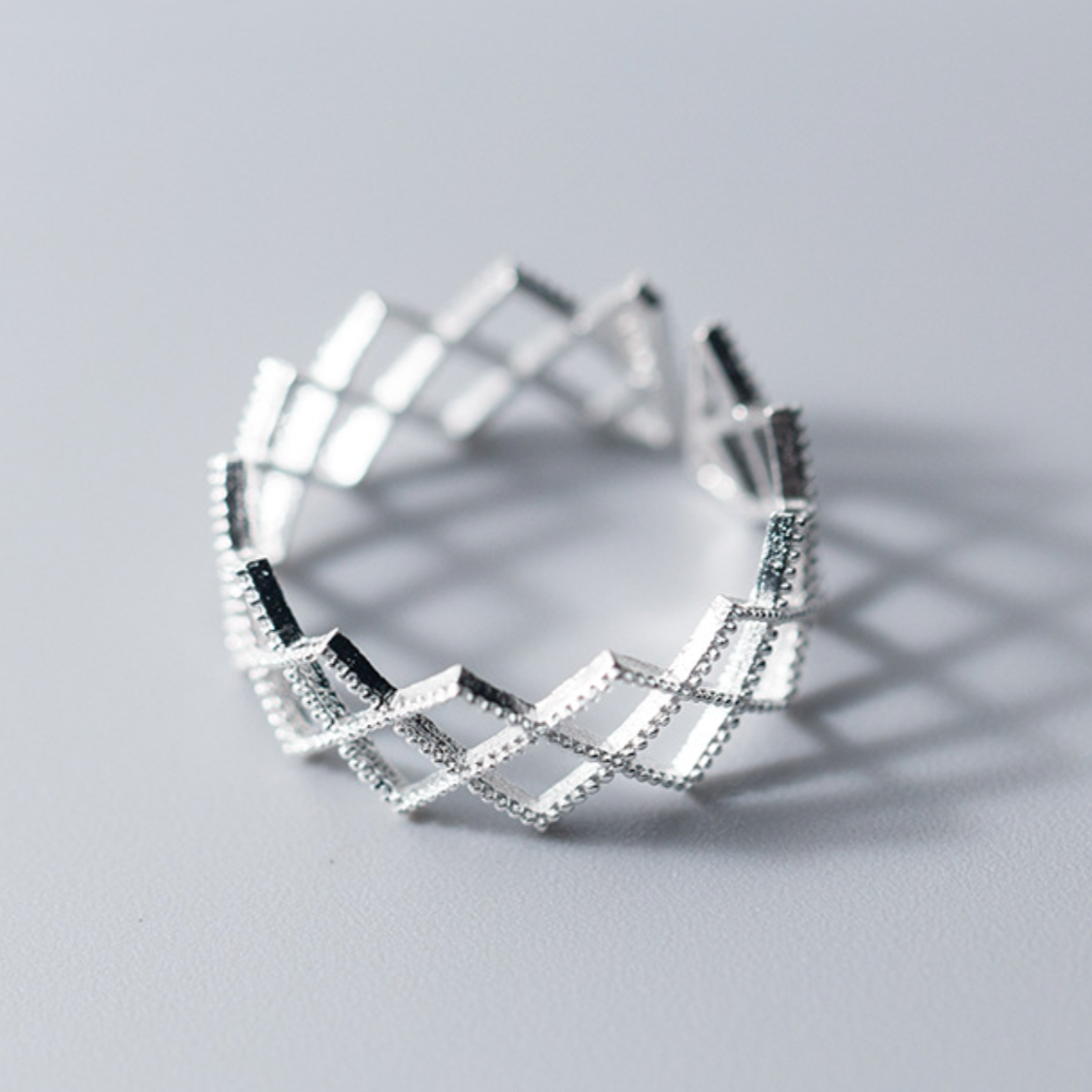 Cross Hatch Adjustable Ring