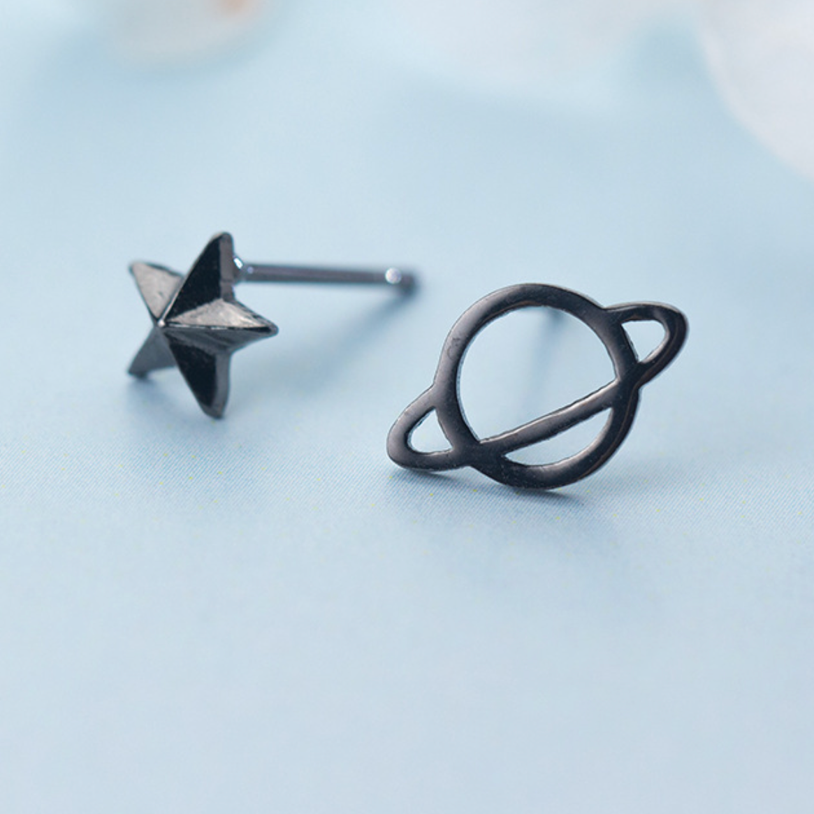 Planet and Star Stud Earrings