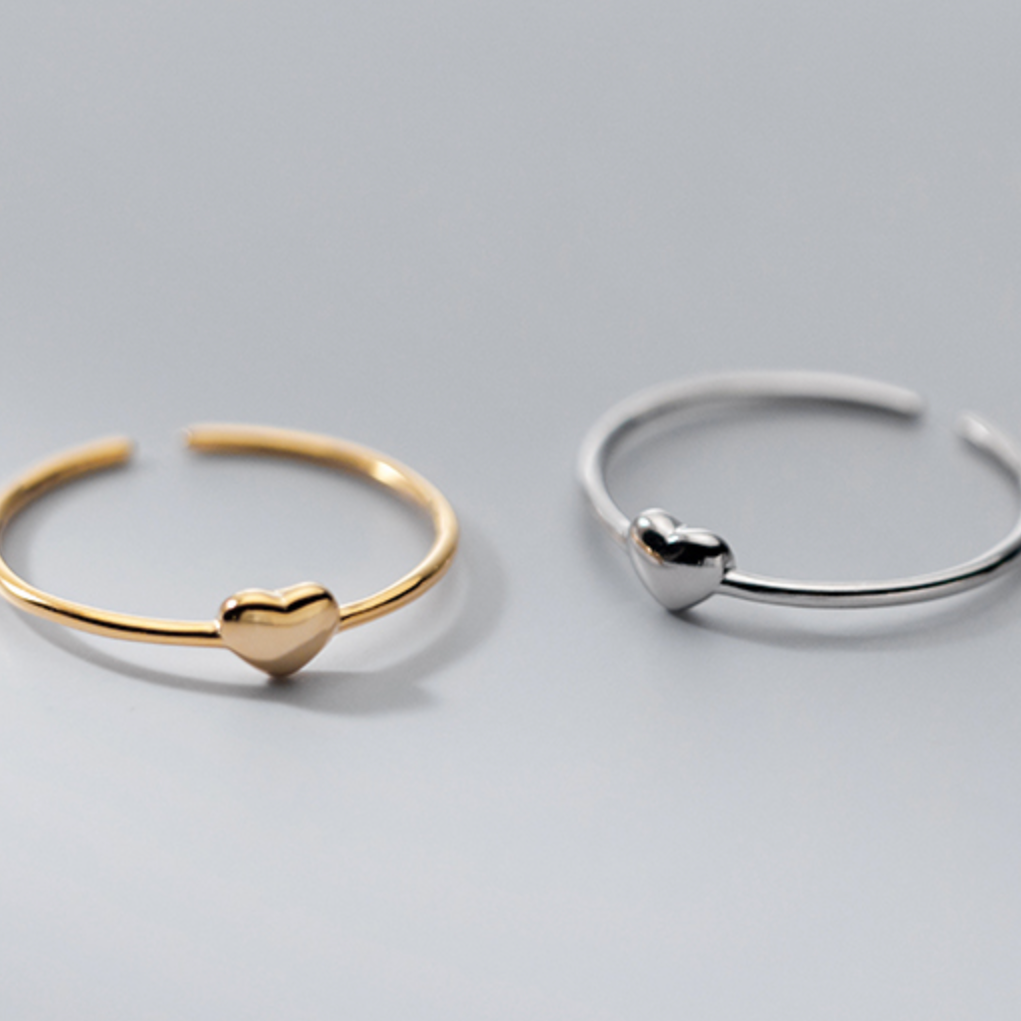 Minimalist Heart Stacking Ring