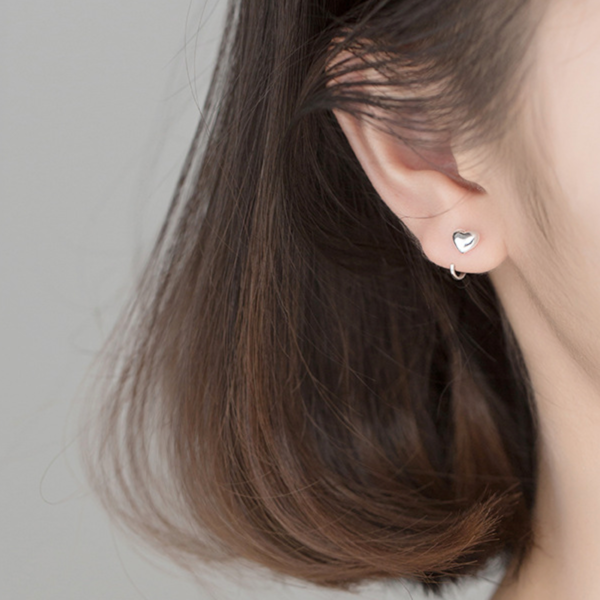 Heart Open Hoop Earrings