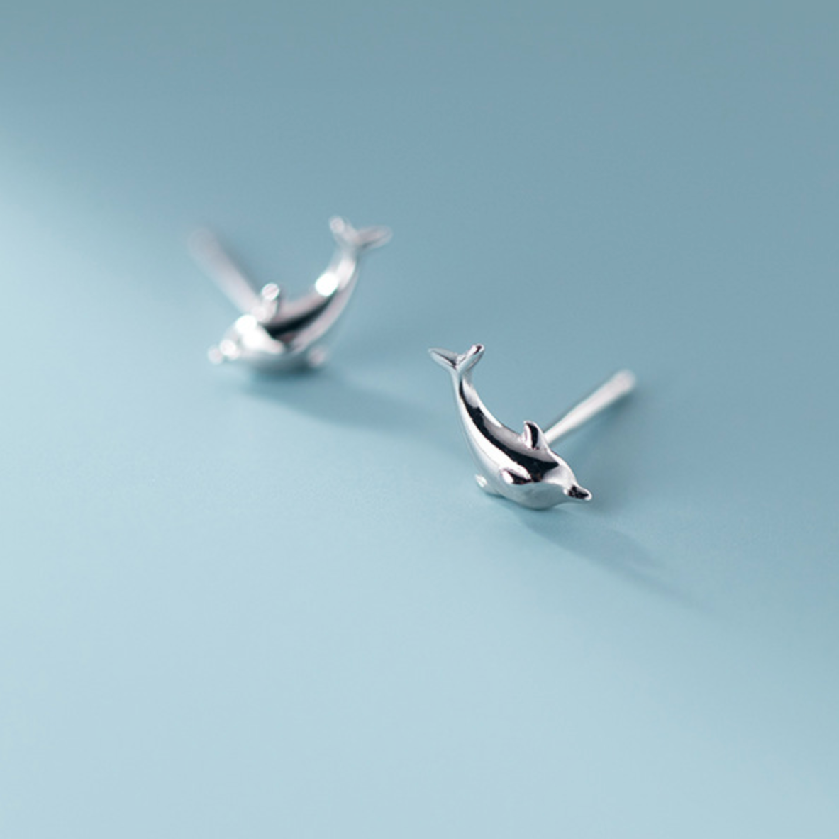 Sterling Silver Dolphin Studs