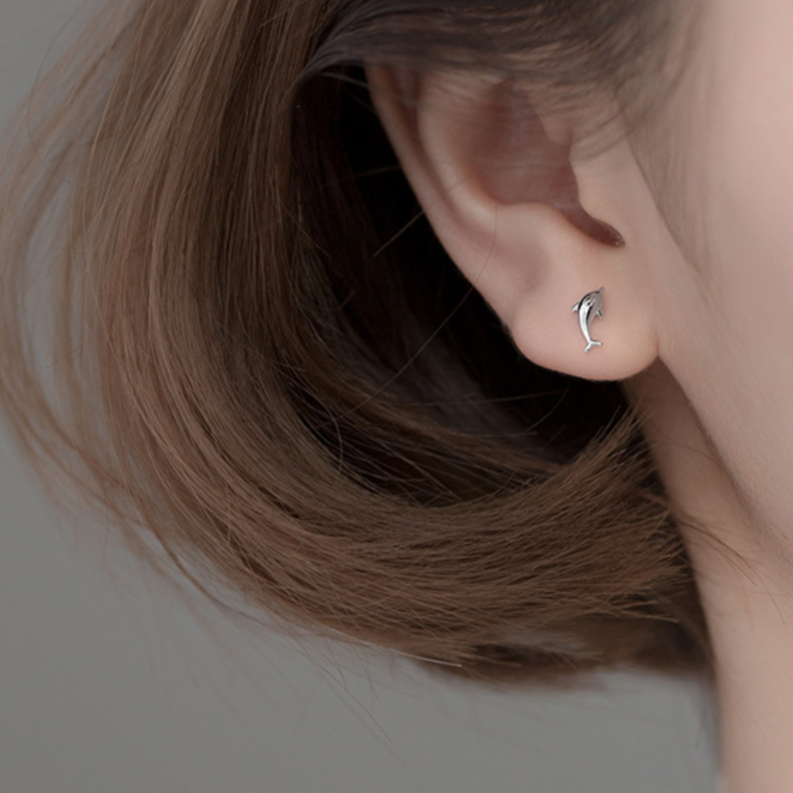 Sterling Silver Dolphin Studs