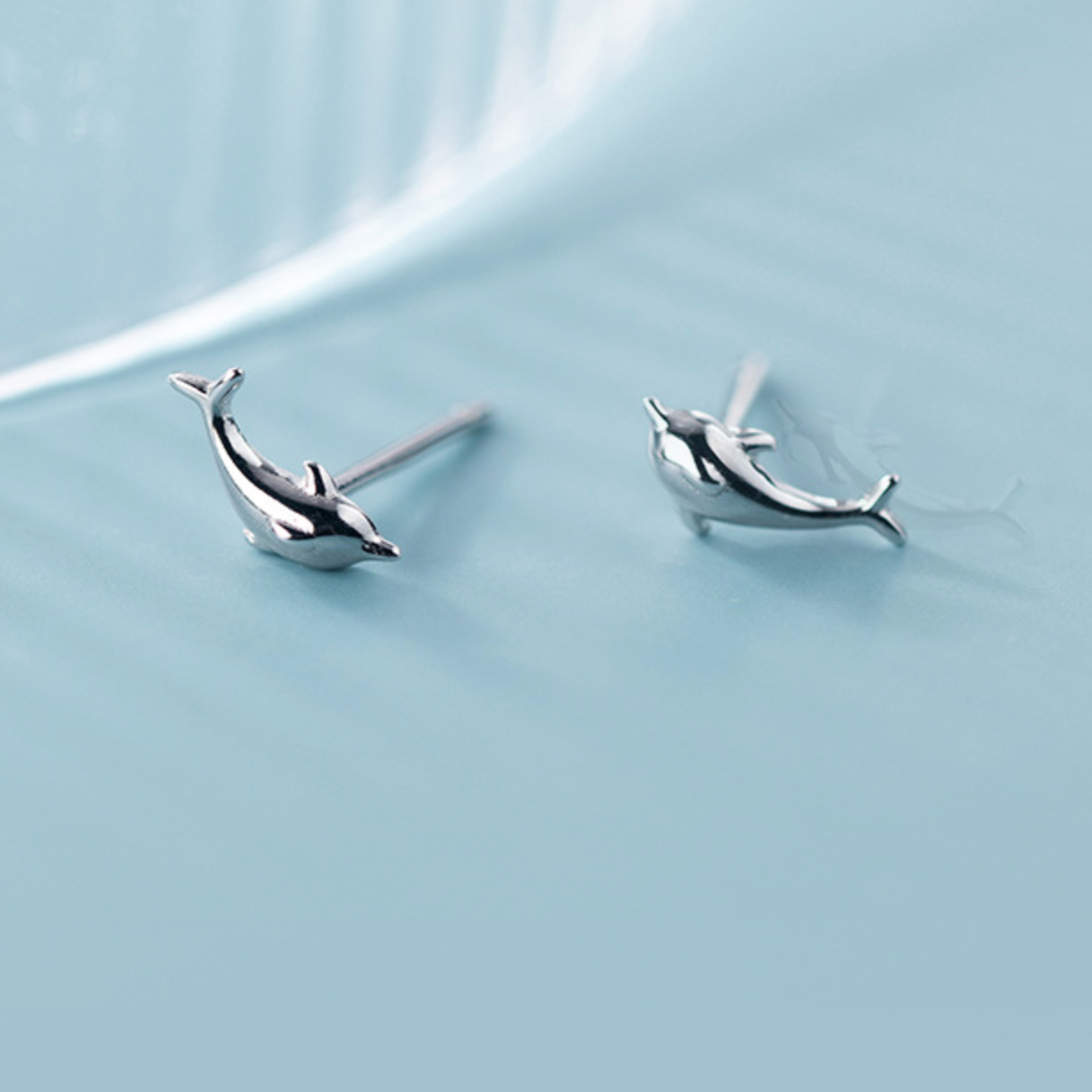 Sterling Silver Dolphin Studs