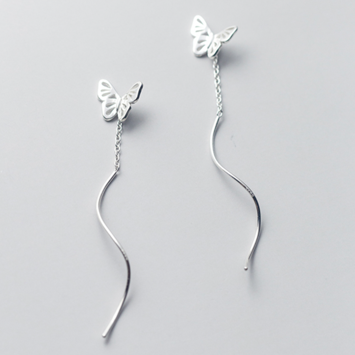 Butterfly Spiral Threader Earrings