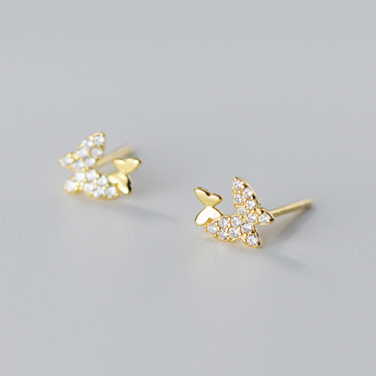 Zirconia Butterfly Stud Earrings