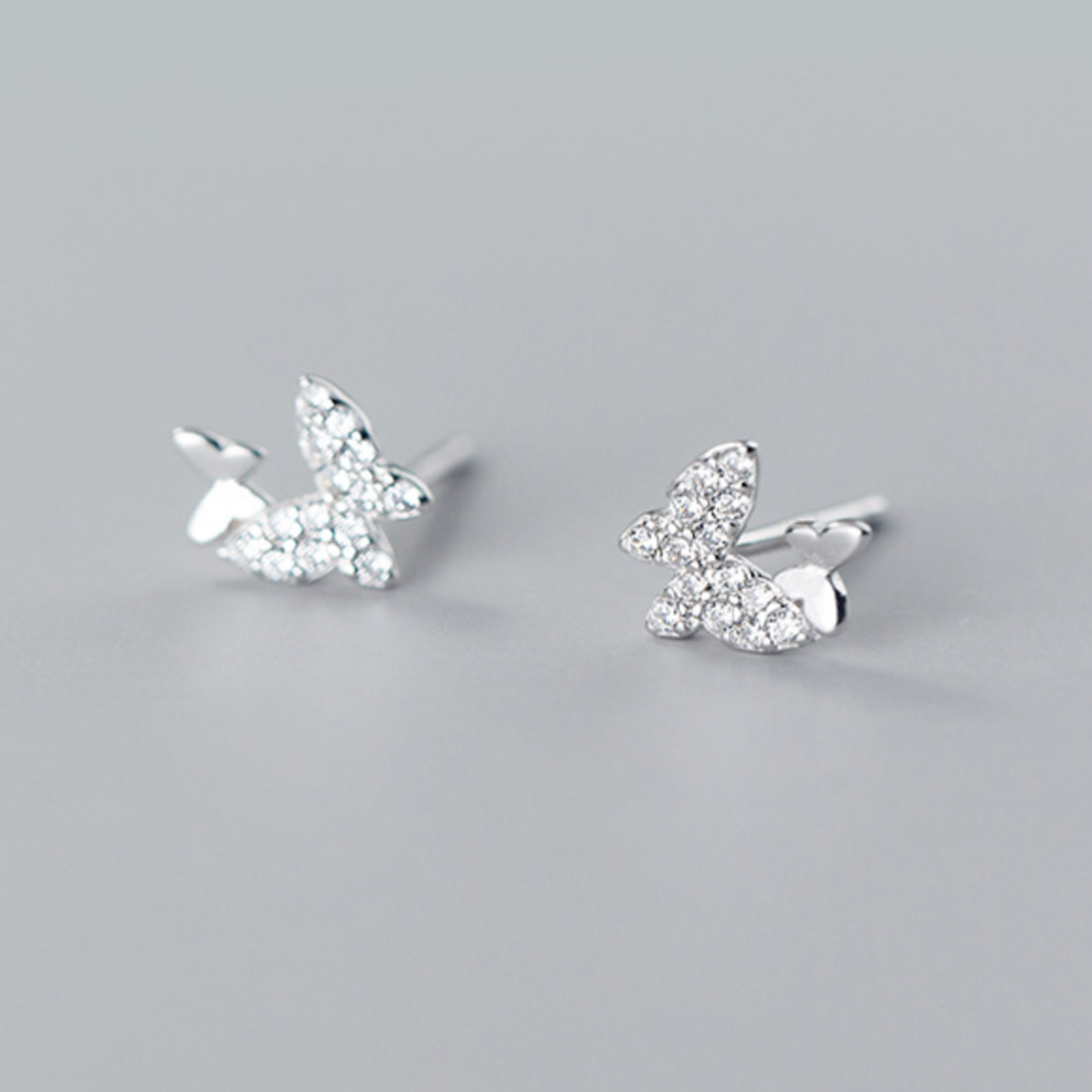 Zirconia Butterfly Stud Earrings