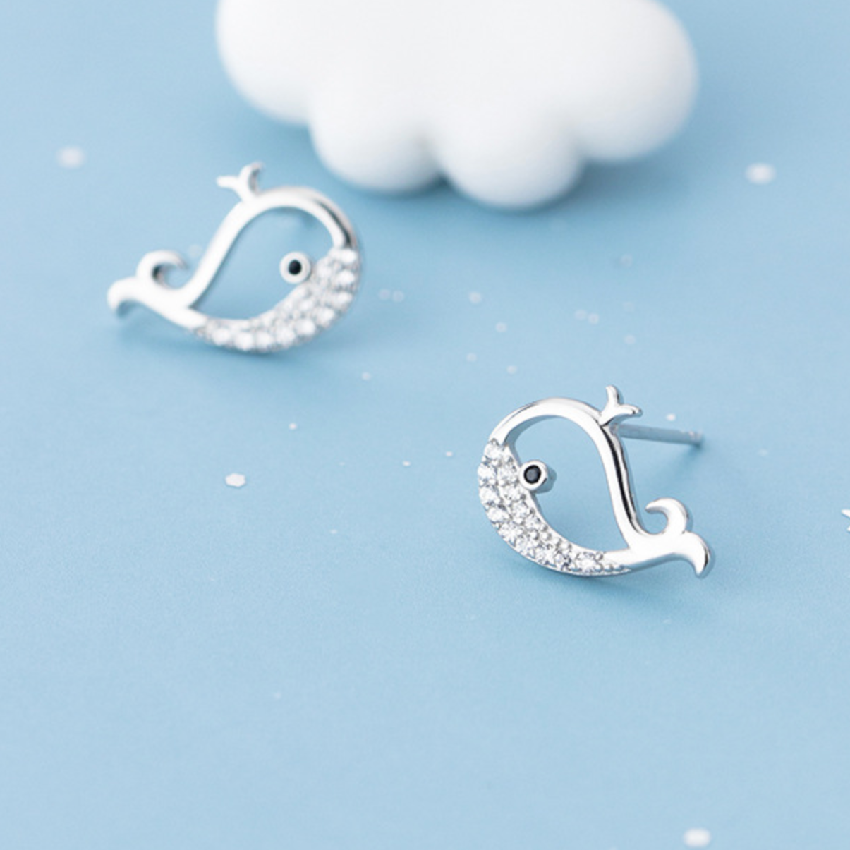 Adorable Whale Stud Earrings