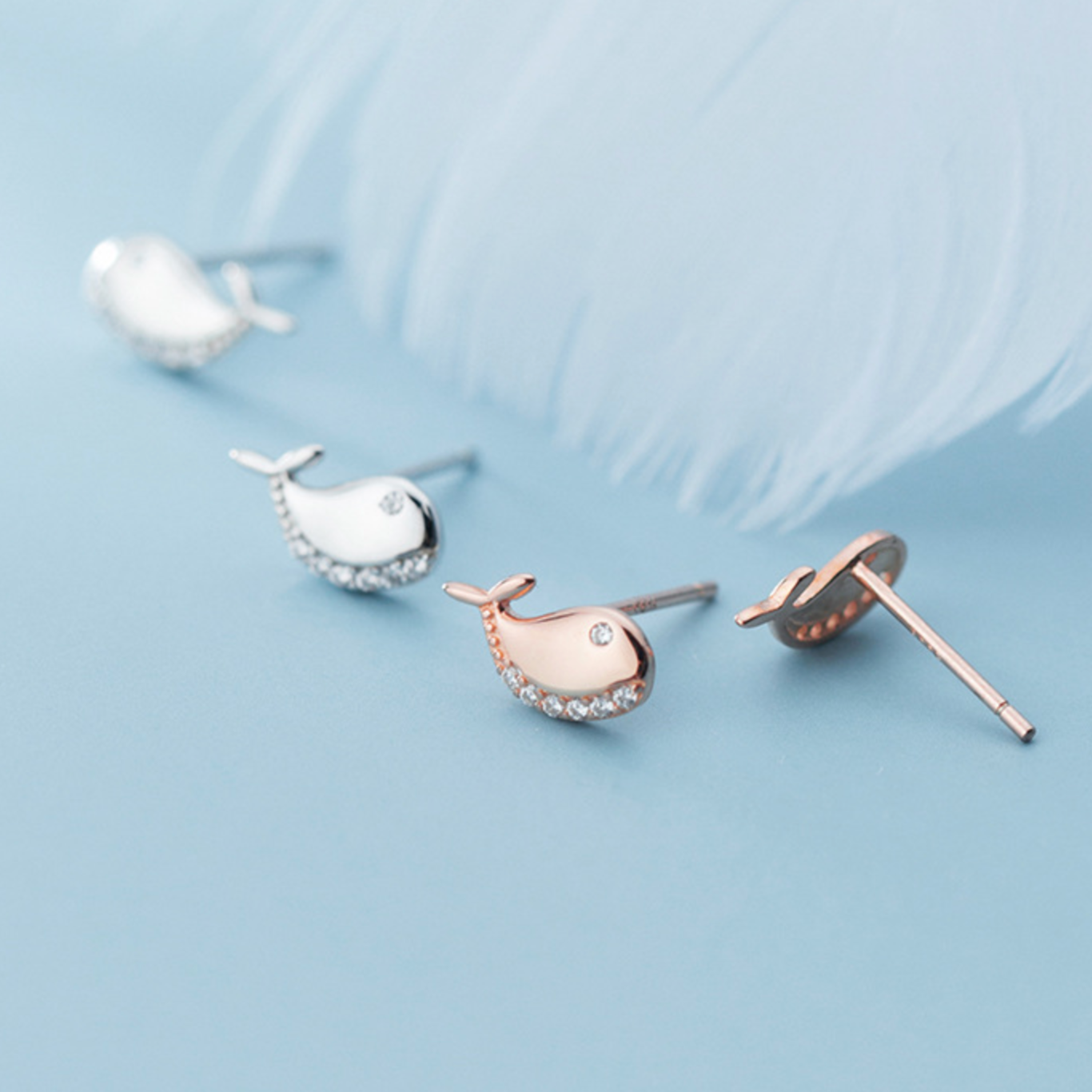 Cute Whale Studs