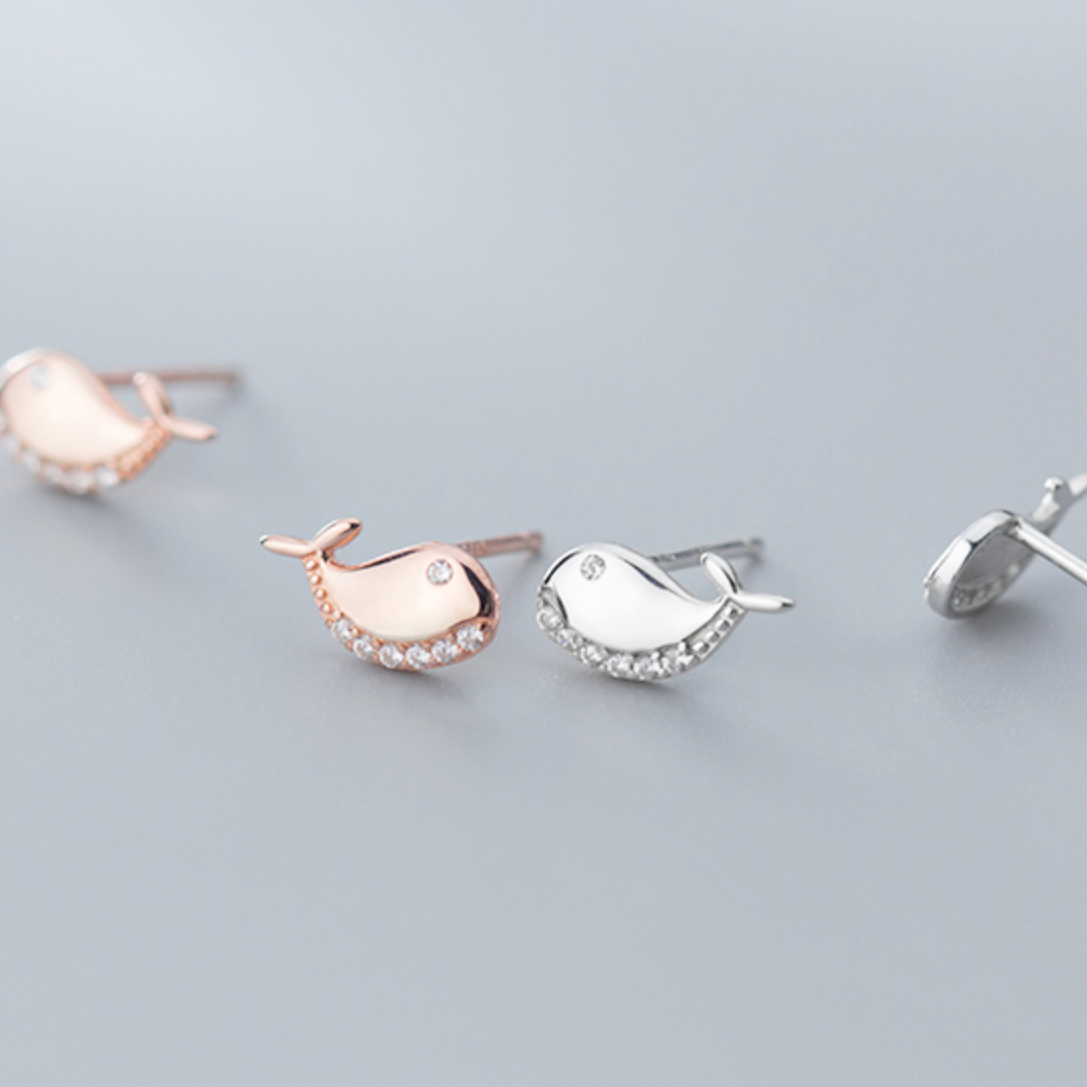 Cute Whale Studs