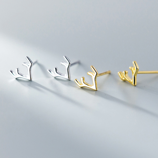 Minimalist Antler Stud Earrings