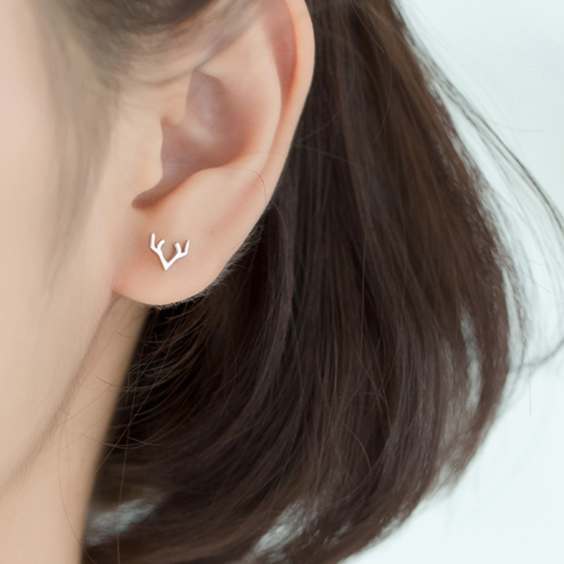 Minimalist Antler Stud Earrings
