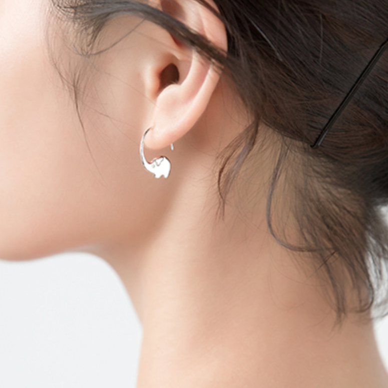 Elephant Trunk Hoop Earrings