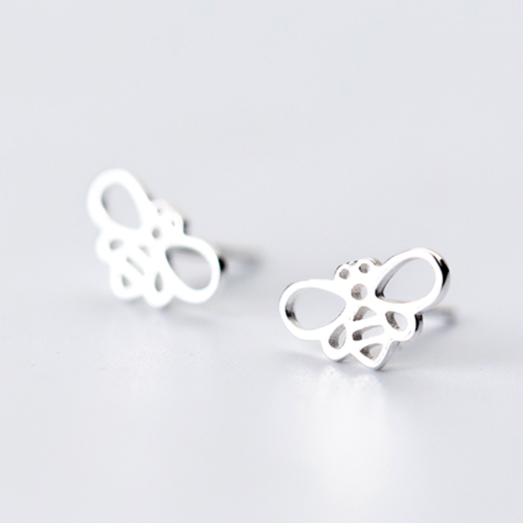 Bee Outline Stud Earrings