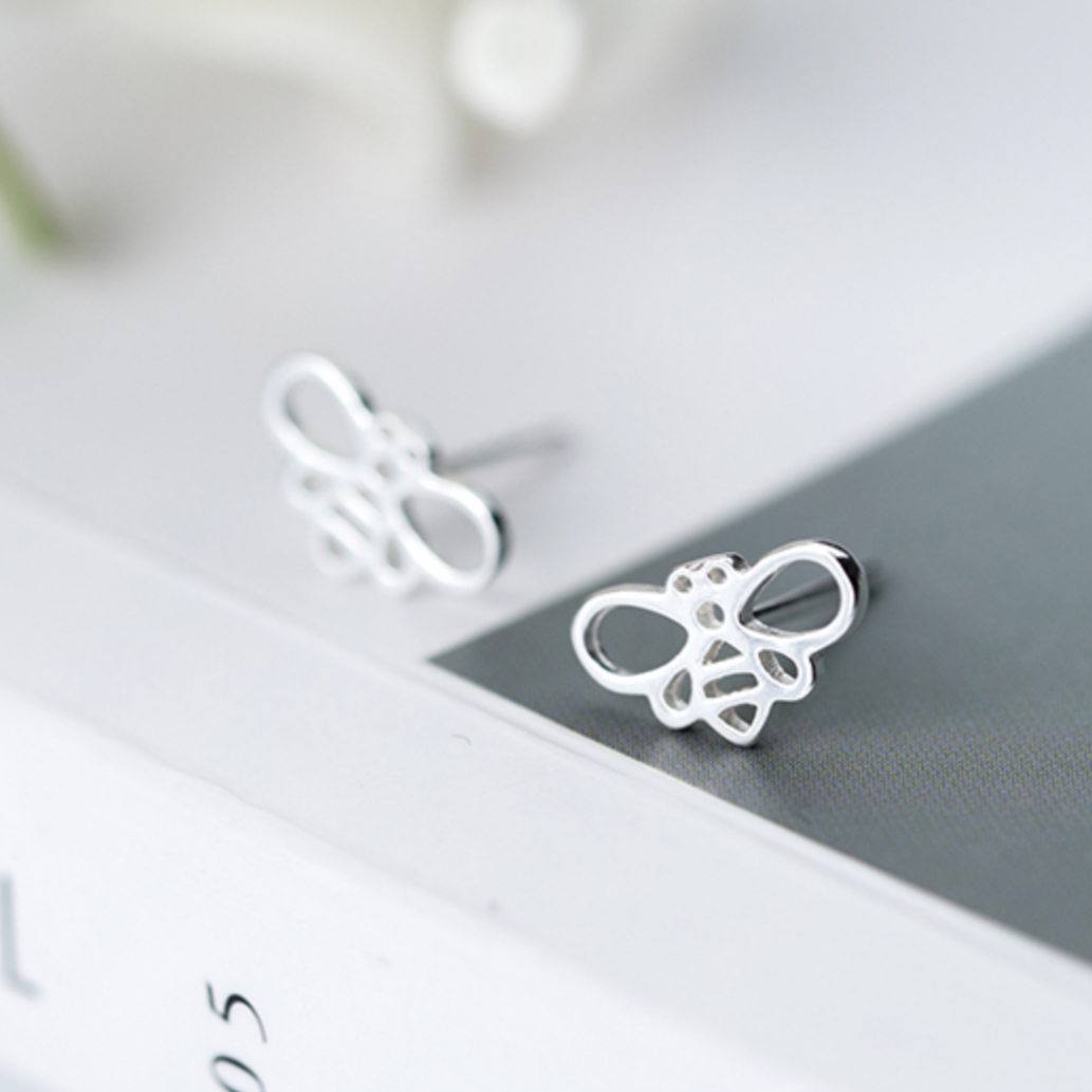 Bee Outline Stud Earrings