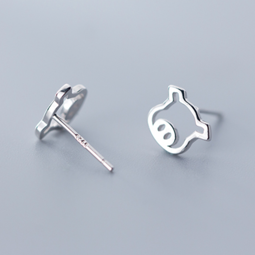 Pig Face Stud Earrings