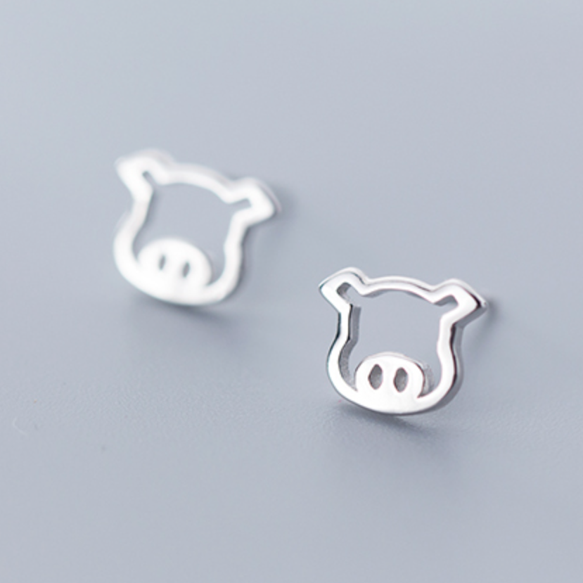 Pig Face Stud Earrings