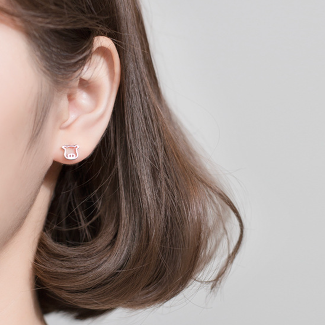 Pig Face Stud Earrings