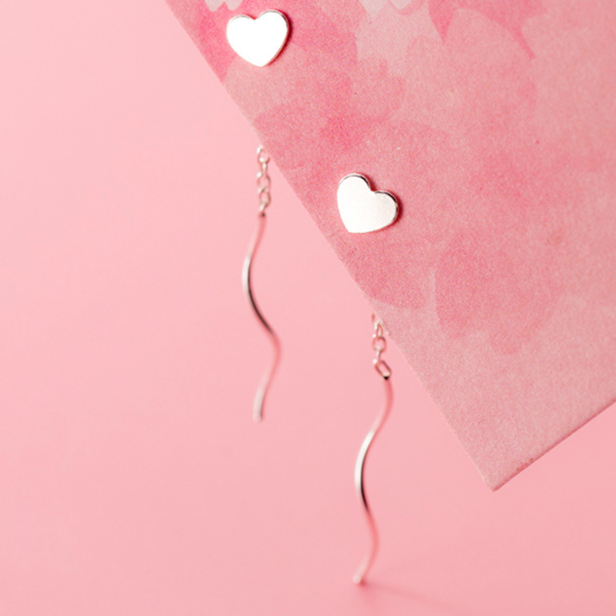 Heart Spiral Threader Earrings