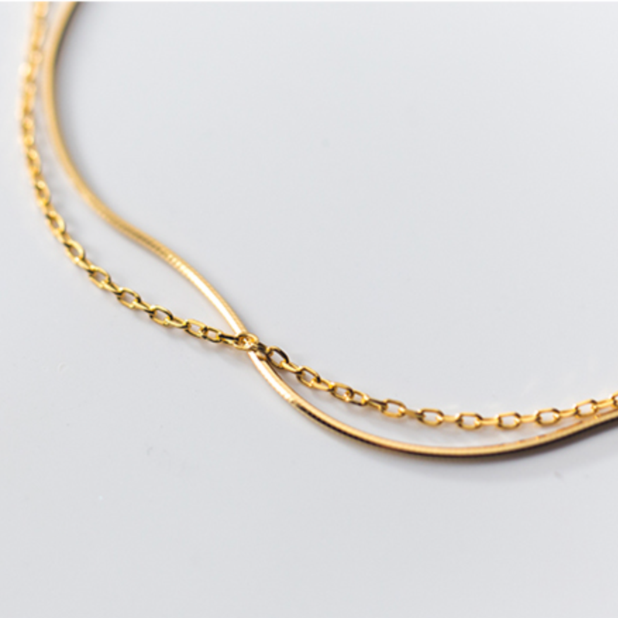 Gold Double Chain Bracelet