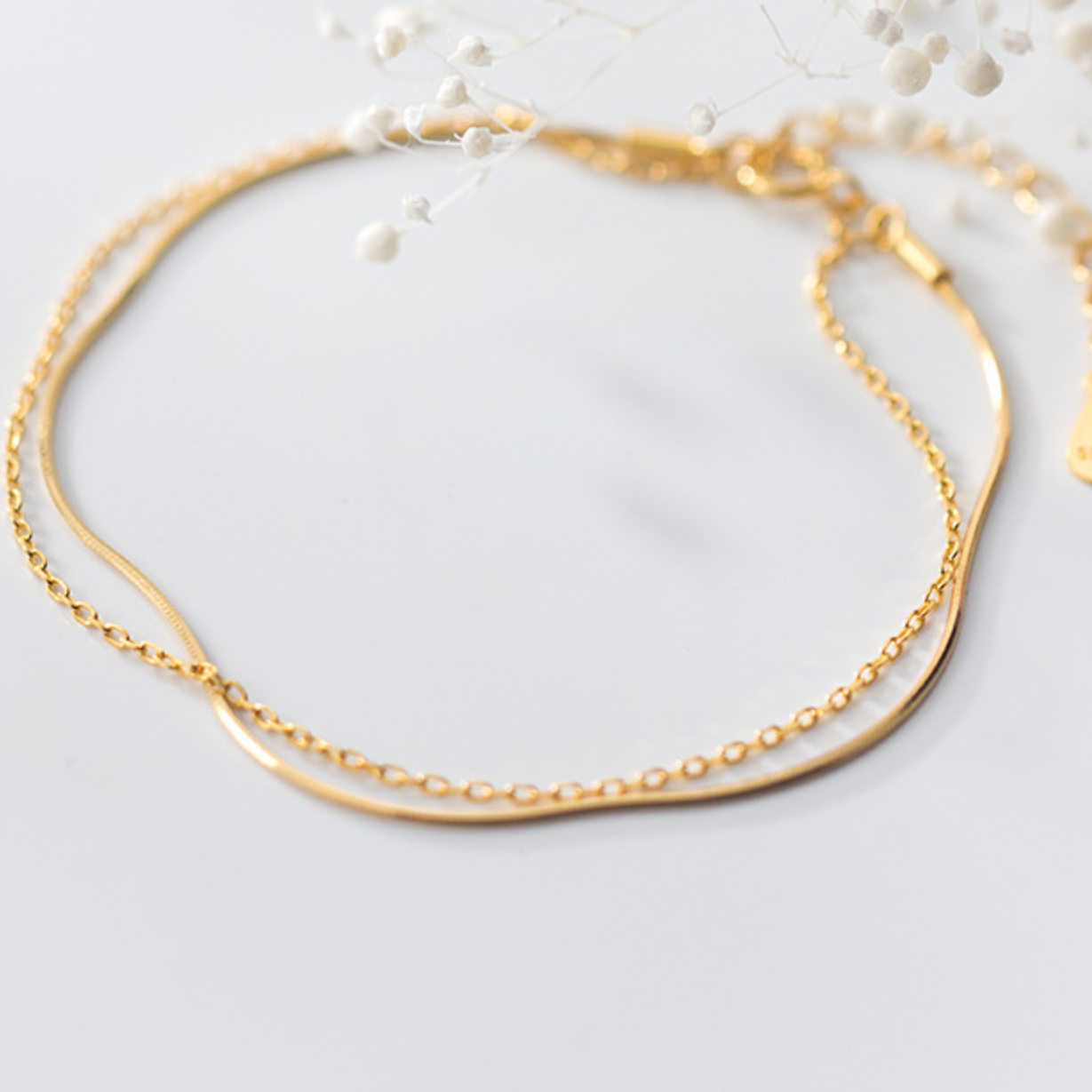 Gold Double Chain Bracelet