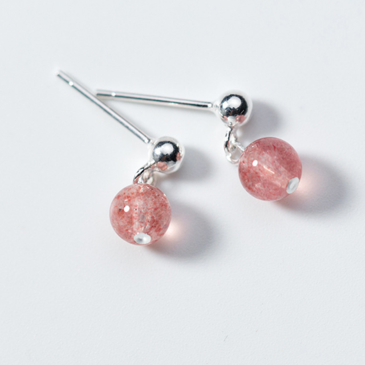 Red Flecked Crystal Drop Earrings