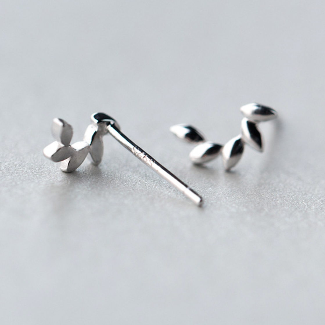 Curved Leaf Stud Earrings