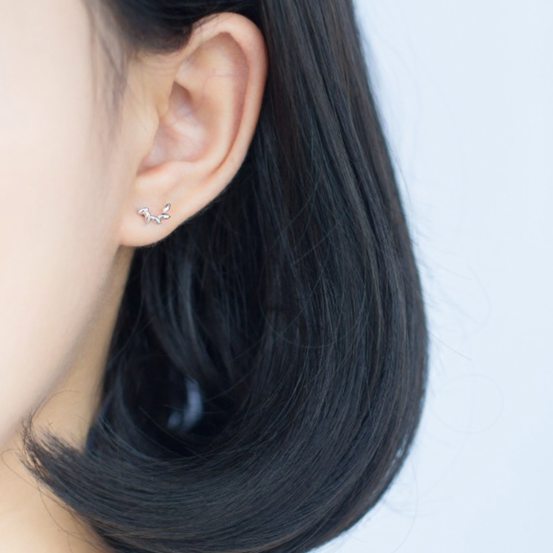 Curved Leaf Stud Earrings