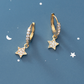 Sparkly Star Dangle Huggie Hoop Earrings