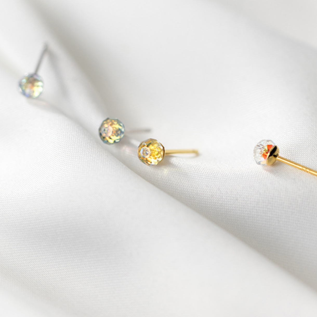 Iridescent Crystal Stud Earrings