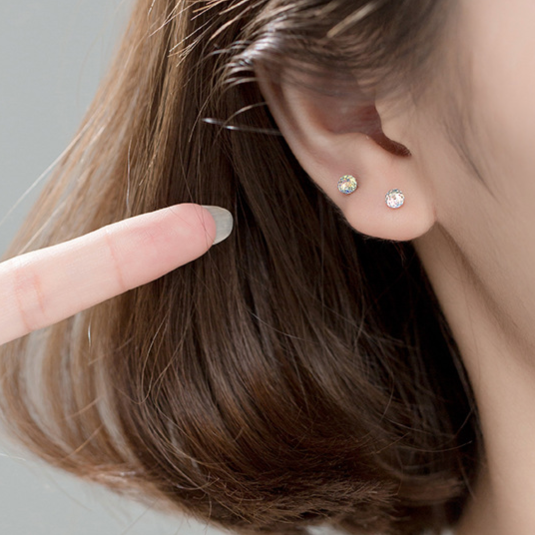 Iridescent Crystal Stud Earrings