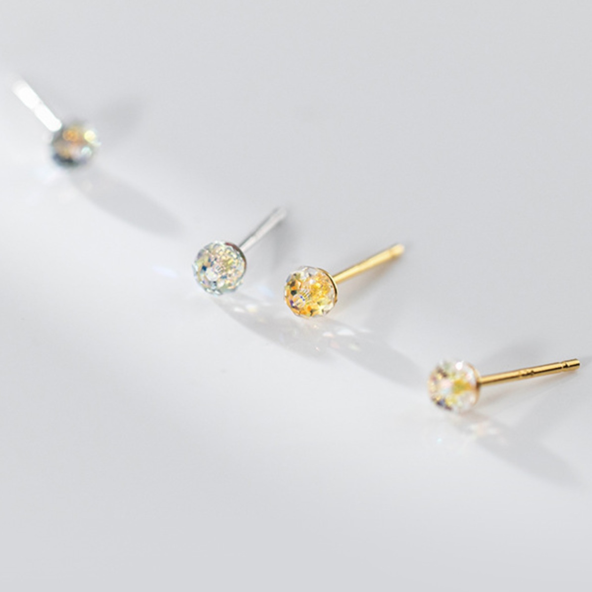 Iridescent Crystal Stud Earrings