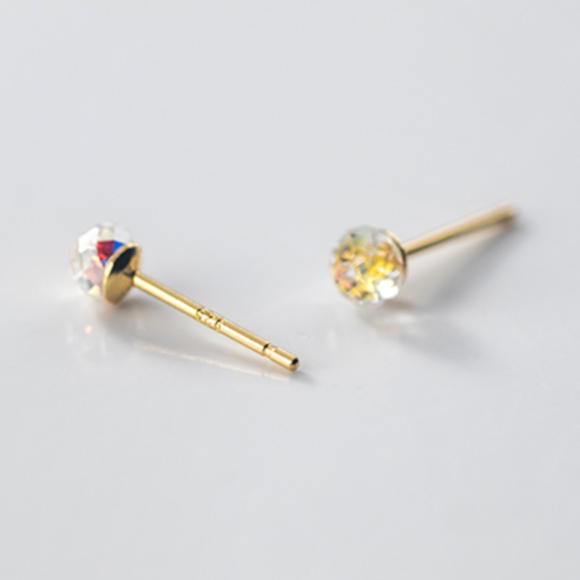 Iridescent Crystal Stud Earrings