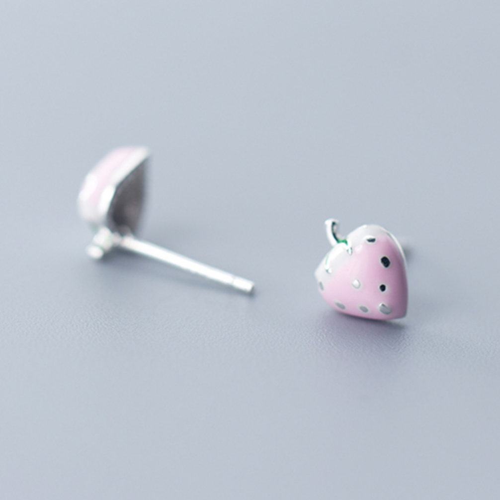 Baby Pink Strawberry Stud Earrings