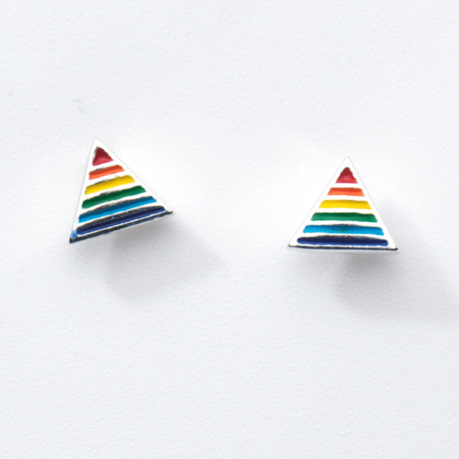 Rainbow Star and Triangle Stud Earrings