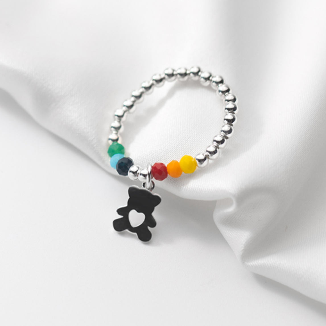 Teddy Bear Beaded Ring