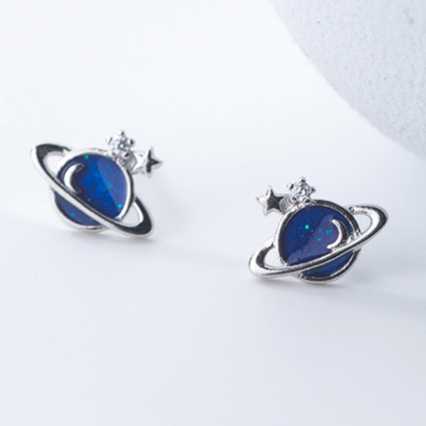 Blue Planet Stud Earrings