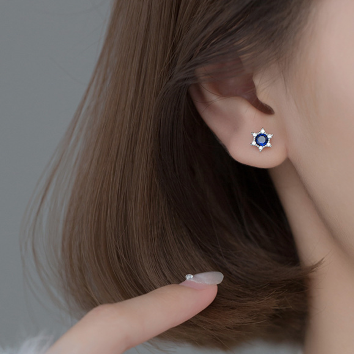 Blue Crystal Stud Earrings