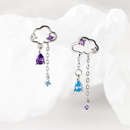 Raincloud Dangle Stud Earrings