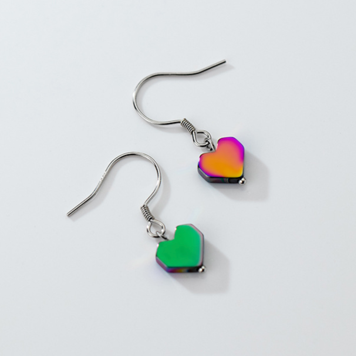 Geometric Heart Drop Earrings